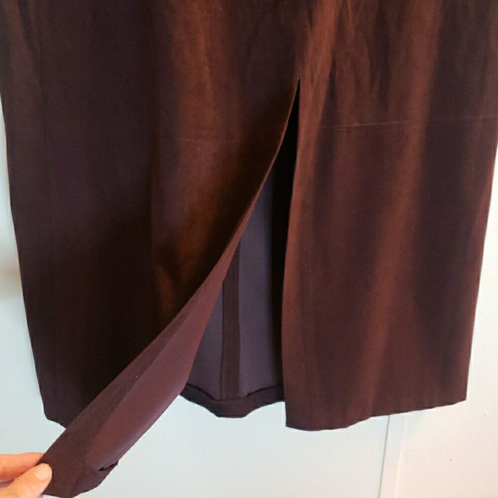 Norton Studio Skirt Size 12 Maxi Long Stretch Burgundy Microfiber - Picture 6 of 10